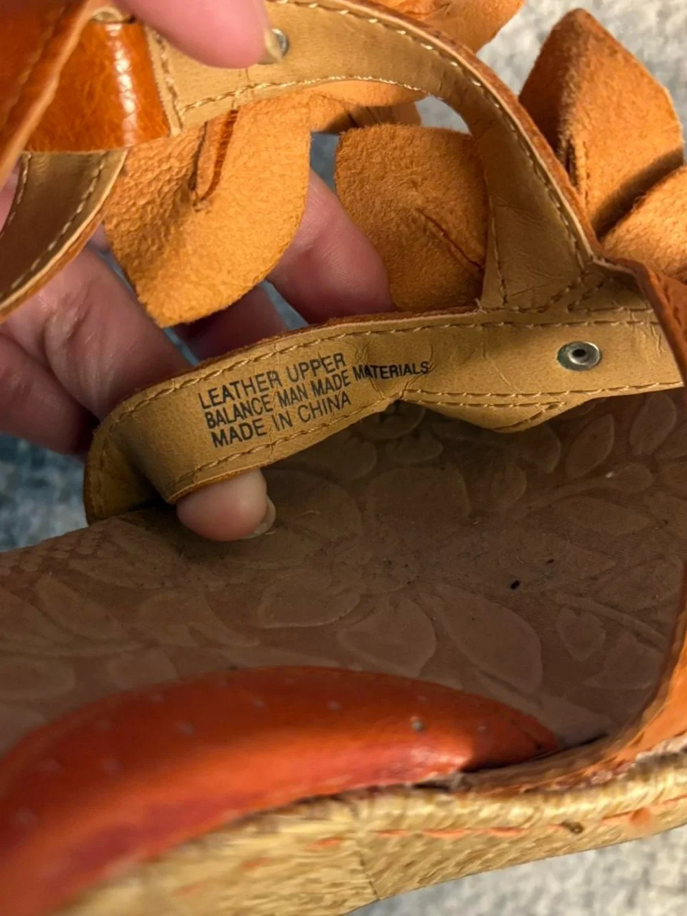 Women’s Size 8 BOC Floral Tan & Burnt Orange Wedges
